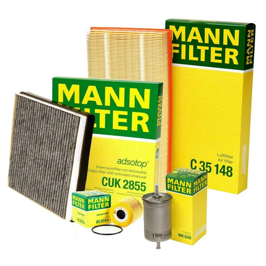 Volvo Air / Cabin Air / Fuel / Engine Oil Filter Kit 30630754 - MANN-FILTER 3725289KIT